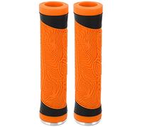 Cygmophing Bike Handle Silicone Grips Flat Handlebar Bar End Plugs Handle Cover Grips (Orange)
