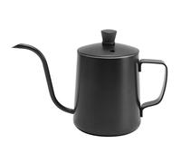 Cygmophing Pour Over Coffee Kettle Long Narrow Spout 304 Stainless Steel Gooseneck Pour Over Hand Drip Tea Coffee Pot (350ML Black with Lid)
