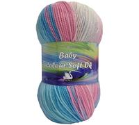 Cygnet Baby Colour Soft DK Knitting Yarn/Wool - 5BALLS X 100g Double Knit Ball Rose Burst 552