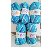 Cygnet Baby Pato Everyday Prints DK Knitting Yarn Blue Kite 7722 5balls x 100g