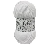 Cygnet JELLYBABY Chenille Supersoft Chunky Knitting Crochet/Yarn - 100g Ball (White -001)