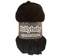 Cygnet Jellybaby Glitter Chenille Chunky Knitting Yarn (Ink Spot 018)