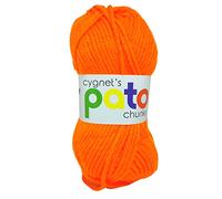Cygnet Pato Chunky 100% Acrylic Yarn for Crochet Knitting Weaving Garments Superbly Soft Yarn 1 Ball - 135m / 100g (147 yds) - Orange 879