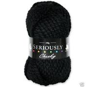 Cygnet SERIOUSLY CHUNKY Knitting Acrylic Yarn / Wool 100g - 217 Black