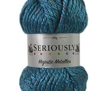 Cygnet Seriously Chunky Majestic Metallics Acrylic Knitting Yarn 100g (Magnetic Blue 8259)