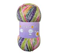 Cygnet Tickly Tots DK 100g - Self-Striping Acrylic Knitting Yarn (Thistle Make You Bloom 7777)