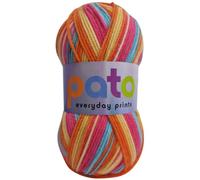 Cygnet Yarns DK Acrylic Prints Yarn, 100% Acrylic, 4.00mm Needles, 100g Balls, 290m Length per Ball, Brightly Striped Colorway (Sandcastle 698)