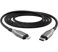 Cygnett Armoured Lightning To USB-C Cable - 2m - Black, Black