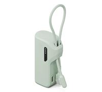 Thumboost 5K Power Bank with semi-integrated USB-C Silicone Cable - Mint