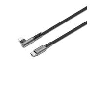 Cygnett Lightning to USB-C Cable Unite CY5102PCCCL Right Angle, MFi, Braided Nylon, 30W, 1m Black