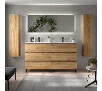Cygnus bath Bequia 3C Vanity Unit 160Cm Oak Vilna Basin Solid Surface