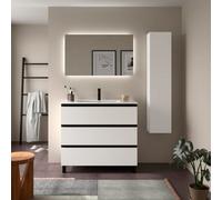 Cygnus bath Bequia Metal 3C Vanity Unit 100Cm Matt White Basin Ceramic