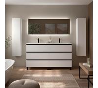 Cygnus bath Bequia Metal 3C Vanity Unit 160Cm Matt White Vilna Basin Solid Surface