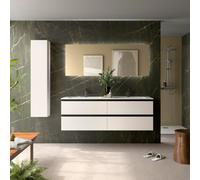 Cygnus bath Bequia Metal Vanity Unit 160Cm Matt White Vilna Basin Solid Surface