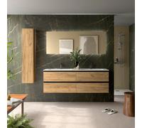 Cygnus bath Bequia Metal Vanity Unit 160Cm Oak Vilna Basin Solid Surface