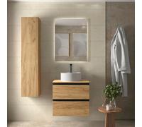 Cygnus bath Bequia Metal Vanity Unit 60Cm Oak (Without Basin)