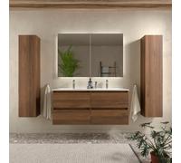 Cygnus bath Bequia Vanity Unit 120Cm Walnut Basin Ceramic