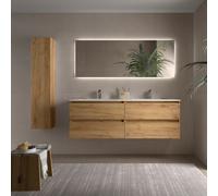 Cygnus bath Bequia Vanity Unit 160Cm Oak Vilna Basin Solid Surface