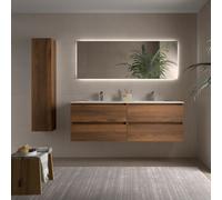 Cygnus bath Bequia Vanity Unit 160Cm Walnut Vilna Basin Solid Surface