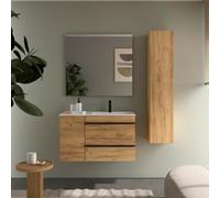 Cygnus bath Born Plus Vanity Unit 90Cm Oak Basin Ceramic Right Tap 1P