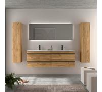Cygnus bath Born Vanity Unit 160Cm Oak Vilna Basin Solid Surface