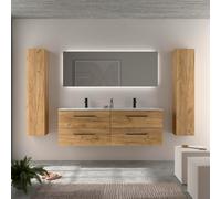Cygnus bath Morai Vanity Unit 160Cm Oak Vilna Basin Solid Surface