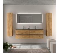 Cygnus bath Nabua Vanity Unit 160Cm Oak Vilna Basin Solid Surface