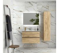 Cygnus bath Nabua Vanity Unit 80Cm Oak Basin Ceramic