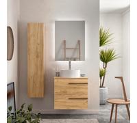 Cygnus bath Yara Vanity Unit 60Cm Oak Worktop Basin Ceramic