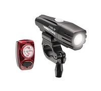 Cygolite Metro 700 Lumen Headlight and Hotshot 100 Lumen Tail Light USB Rechargeable Bike Light Combo Set, Black/Red