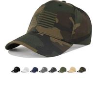 CYGTE American Flag Baseball Hat - XL, XXL, 3XL Plus/Regular Size Men’s Cotton Structured Patriotic Ball Cap, Camo, XXL