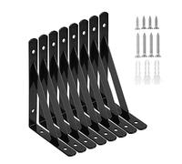 CYH Black Shelf Brackets - 8 Pack Triangle Shelving Brackets - Right Angle Heavy Duty Shelf Brackets - Wall Mounted Shelf Supports - 6 Inch