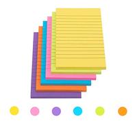 CYH Sticky Notes, 6 Pack 300 Sheet Sticky Note Pad, 6 Colors Lined Self Stick Memo Pads Large Stick Notes Note Pads for Office, School and Home Uses