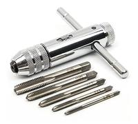 CYH T-Handle Ratchet Tap Adjustable Tap Threading Wrench Set M3-M8 Metric Metal Hand Thread Taps for Tap and Die Sets