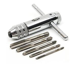 CYH T-Handle Ratchet Tap Adjustable Threading Wrench Set M3-M8 Metric Metal Hand Thread for Tap and Die Sets