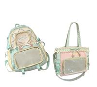 CYHAI School Bag Women'S Bag Set Two-Piece Pain Bag Back To School Season Back To School Season Backpack Lace Lightweight Cute Backpack