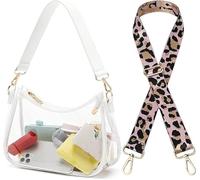 CYHTWSDJ Clear Bag Stadium Approved Clear Purse Handbags for Ladies Women Stadium (White&leopard)