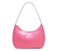 CYHTWSDJ Shoulder Bags for Women, Cute Hobo Tote Handbag Mini Clutch Purse with Zipper Closure, Crocodile Pink, L