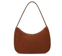 CYHTWSDJ Shoulder Bags for Women, Cute Hobo Tote Handbag Mini Clutch Purse with Zipper Closure, Suede-brown, L