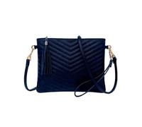 CYHTWSDJ Trendy Vegan Leather Shoulder Purses, Clutch Wallet with Wristlet Strap,Small tassel Crossbody Bags for Women, Blue