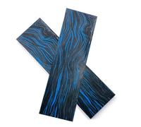 CYHTYM 2-piece set of resin knife handle scales blanks material, Black and blue patterns, DIY folding knife carving decoration(130x43x6mm,2PCS)