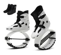 CYHTYM Kangaroo Jump Shoes 3 Spring Bouncing Kangaroo Jumping Shoes, Anti Slip Adjustable Elastic Moon Boots, Fitness Training Aerobic Exercise, 33-44EU(Black white,XL(39-41))