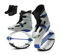 CYHTYM Kangaroo Jump Shoes 3 Spring Bouncing Kangaroo Jumping Shoes, Anti Slip Adjustable Elastic Moon Boots, Fitness Training Aerobic Exercise, 33-44EU(Blue Silver,XL(39-41))