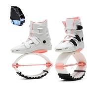 CYHTYM Kangaroo Jump Shoes Bouncing Kangaroo Jumping Shoes, Men And Women's Fitness Training Aerobic Exercise Moon Boots, With Storage Bag, Weighing 44-242 LB(Pink white,M(33-35))