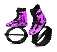 CYHTYM Kangaroo Jump Shoes Bouncing shoes kangaroo boots, Electroplating colored 4T spring professional fitness training moon, adjustable tightness(Black purple,XL(39-41))