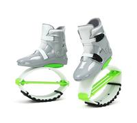 CYHTYM Kangaroo Jump Shoes Bouncing Shoes Kangaroo Boots, Silver Green Spliced Moon Boots With 3 Springs, Load Bearing Capacity 44-242LB, 33-44EU(M(33-35))