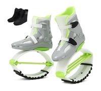 CYHTYM Kangaroo Jump Shoes Silver Green Bouncing Kangaroo Shoes, Adjustable Comfort, 3 Springs, Aerobic Exercise, Weight Loss, Entertainment(L(36-38))