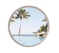 CYHTYM Round Rotating Tempered Glass Windows - 360° Rotatable Ventilation Windows, Home Decoration Replacement Porthole Window(White transparent glass,60cm)