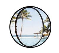 CYHTYM Round Rotating Tempered Glass Windows - 360° Rotatable Ventilation Windows, Home Decoration Replacement Porthole Window(Black transparent glass,100cm)