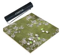 CYHTYM Thickened Edge Wrapped Mahjong Mat With Storage Bag, Anti Slip Silent Table Mat(Green,120cm/47.2")